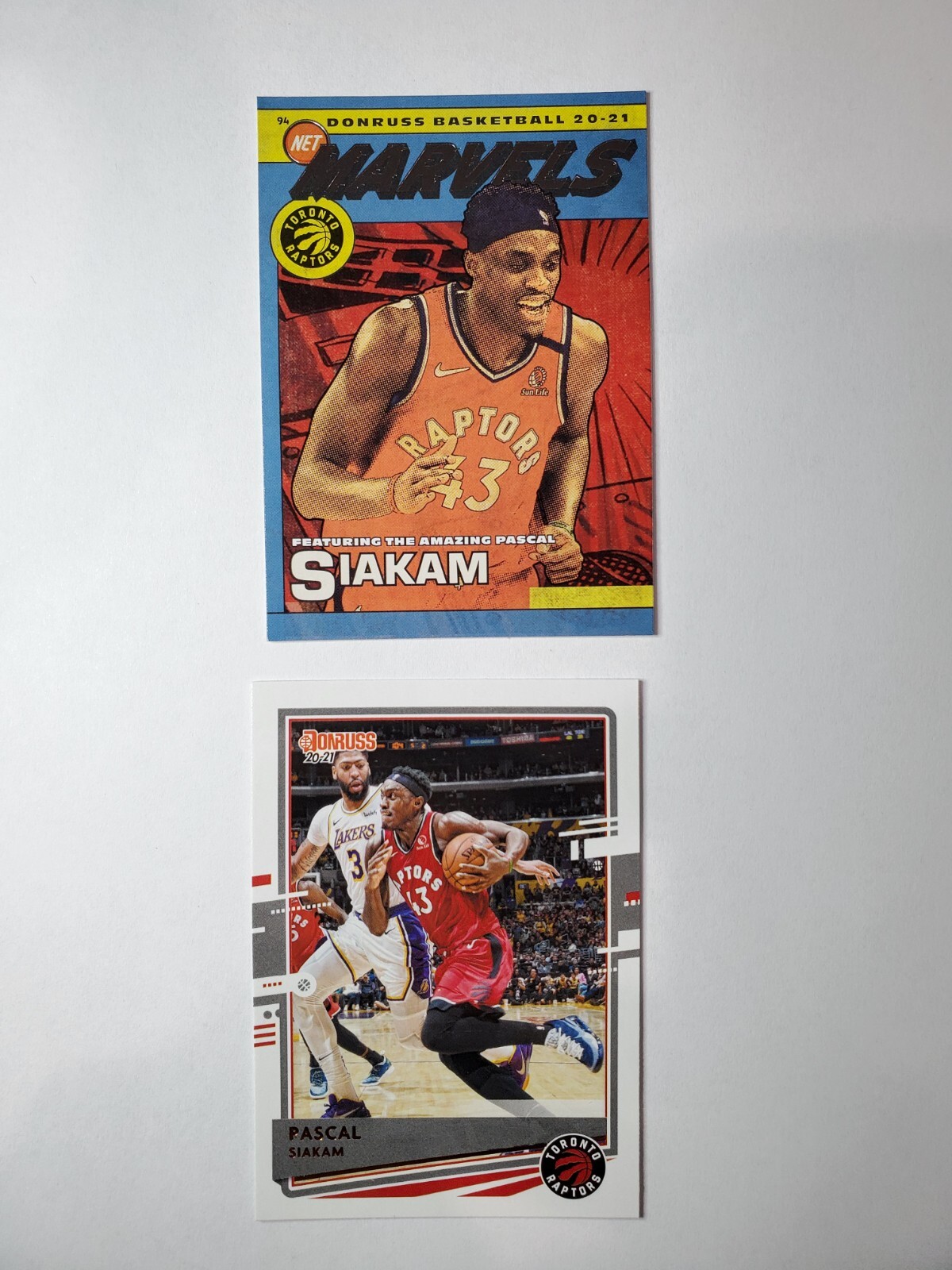 2020-21 Donruss Net Marvels #3 Pascal Siakam + Base #48