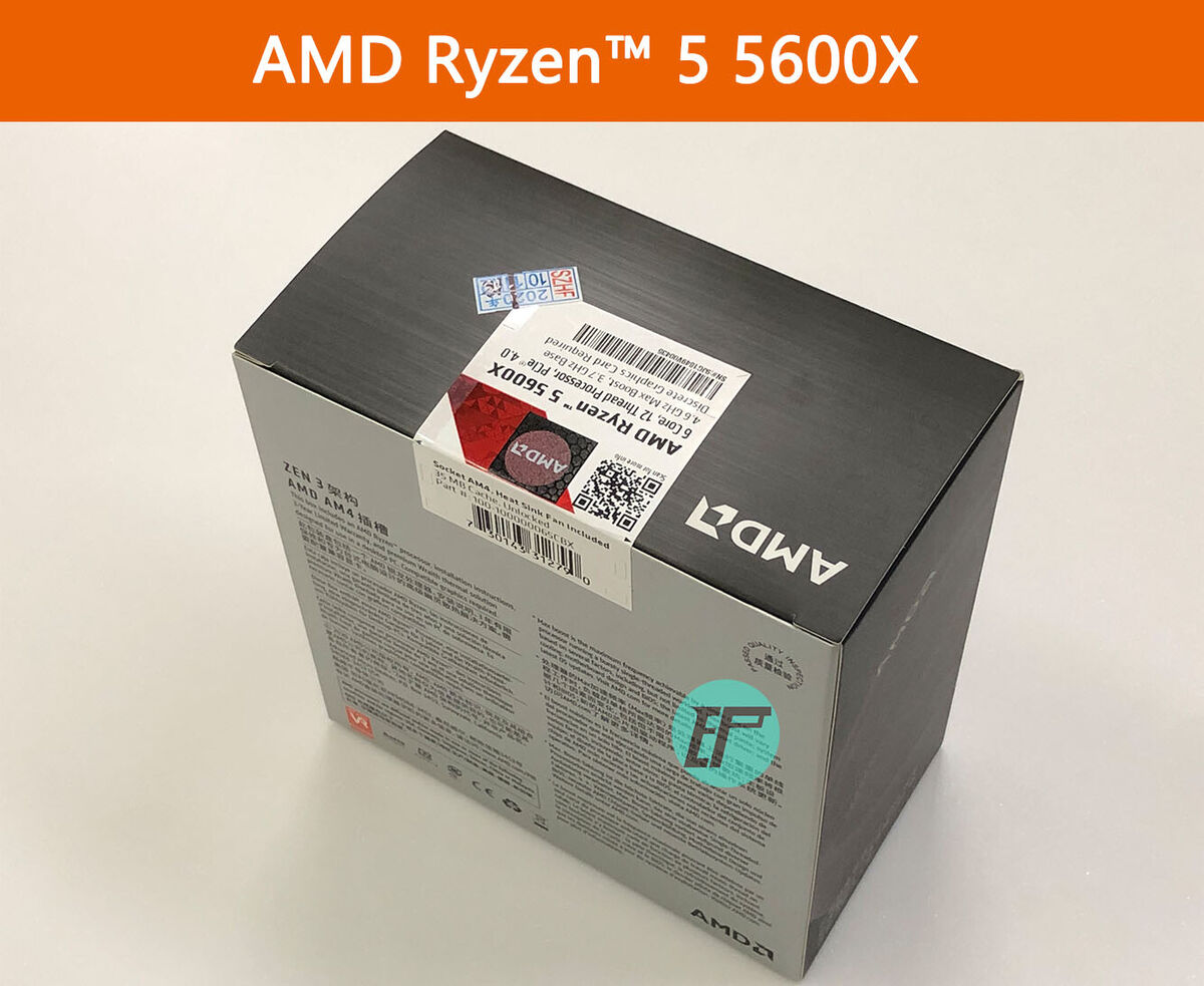 AMD Ryzen 5 5600X 6-Core 12-Thread Processor Chinese Box ready