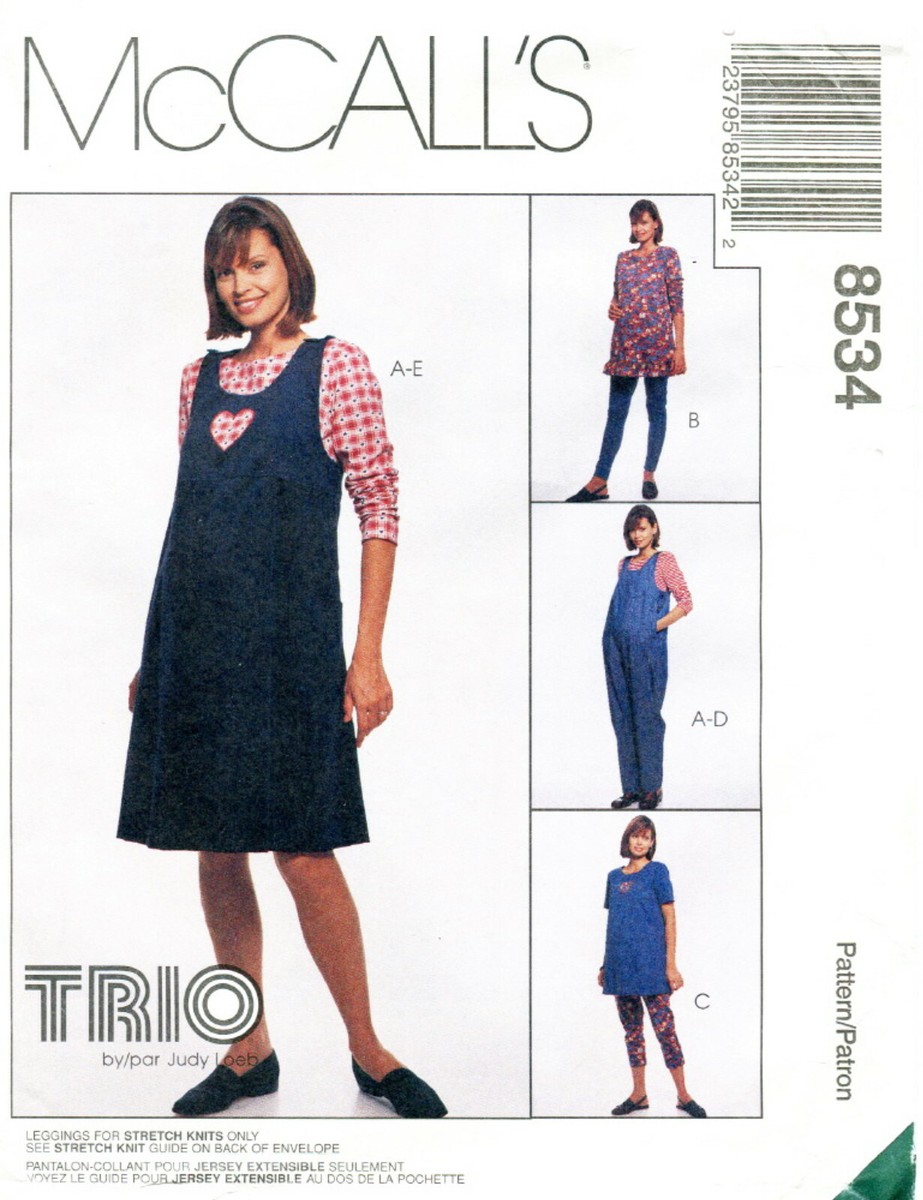 Mccalls Jeggings Sewing Pattern McCalls 8534 Maternity Jumper