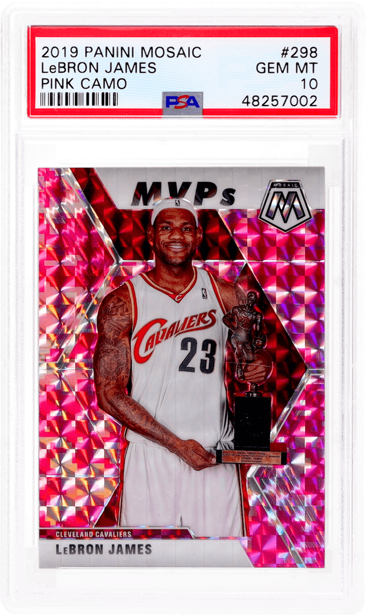 2019 Panini Mosaic LeBron James Pink Camo Mosaic #298 PSA 10