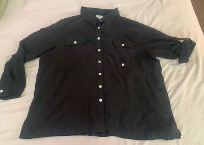 Women s Plus Size White Stag Black Button Down Size 22W/24W