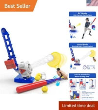 Dual-Mode Pitching Machine - Kids' Baseball and Tennis Game, Great Birthday Gift
