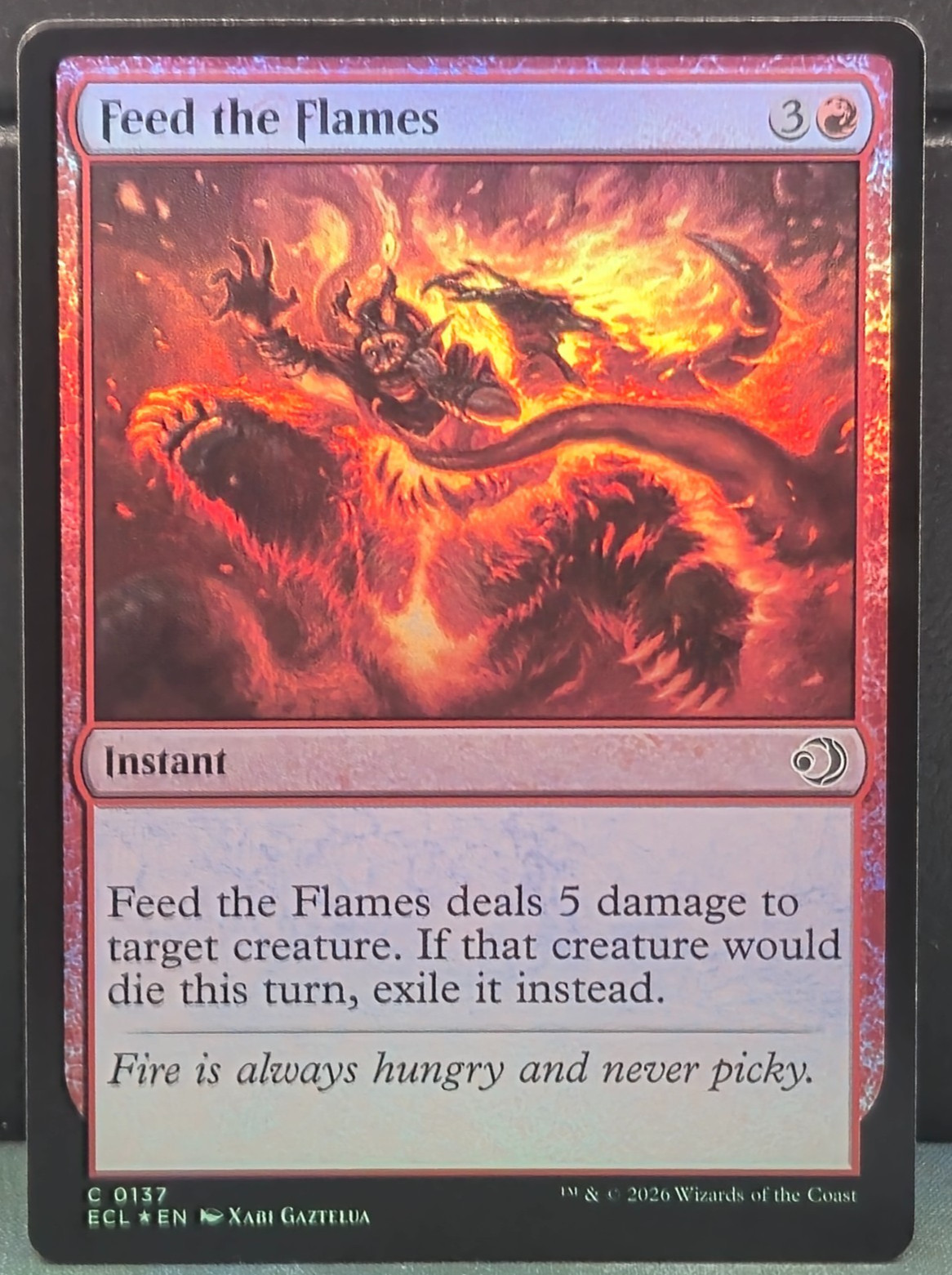 Feed the Flames C 0137 Common FOIL Lorwyn Eclipsed Near Mint Card Game Magic MTG