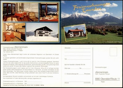 Oberstdorf (Allgäu) 2-piece hinged card apartment Tauschers Reute 1980