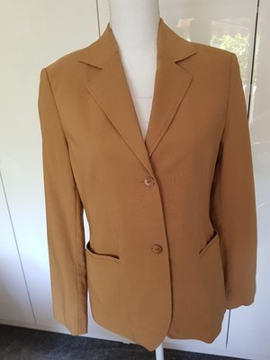 blazer/ style woman/ modisches sakko für freizeit und beruf/ okerfarben/ gr. 38