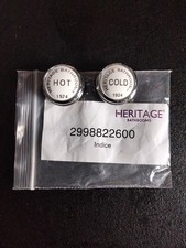 Heritage Dawlish 1924 Chrome Ceramic Push On Traditional Tap Indices Pair New