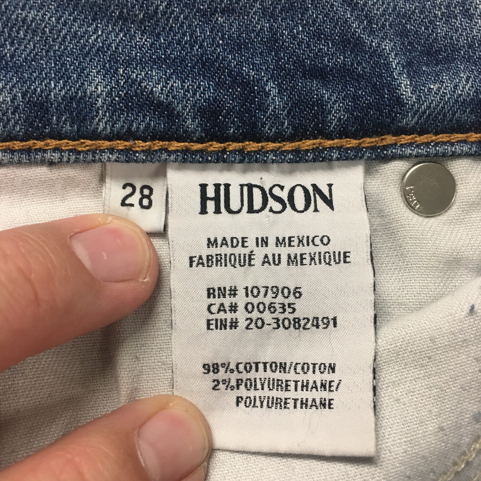 Hudson Luxe Crop Riley Relaxed Straight Jeans Womens 28 Blue Denim Button Fly