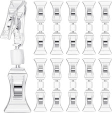 50 Pcs Double Sided Sign Clips Sign Display Mini Clip Clear Adjustable Rotatable
