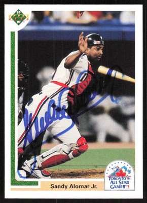 1991 Upper Deck Final Edition Sandy Alomar Jr. Auto Cleveland Indians #81F COA