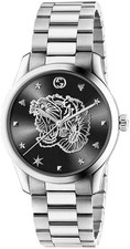 Gucci G-Timeless YA1264125 Women's Stainless Steel Tiger Dial Watch NEW ⌚