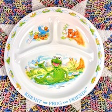 Vintage Kermit the Frog and Friends Divided Plate EDEN Taiwan Jim Henson 8.5"