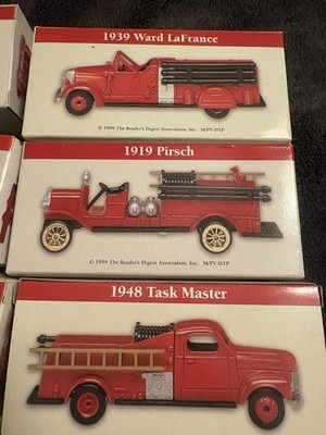 Set Of 6 Readers Digest Diecast 1:64 Scale Fire Trucks - Unopened In Boxes!