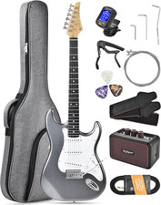 Beginner Electric Guitar Complete Kit with Portable Amp, Padded Gig Bag  Full A
