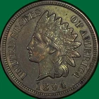 1894 Indian Head Cent Almost Uncirculated AU Coin #42629