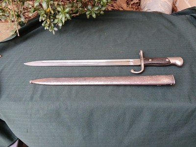 ARGENTINE MODEL 1909/47 MAUSER BAYONET W/ MATCHING Numbered SCABBARD (BK)