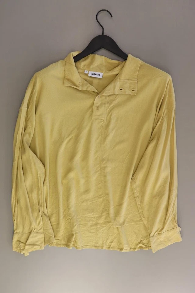 ✨ Weekday Langarmbluse Regular Bluse für Damen Gr. 42, L gelb aus Lyocell ✨ - Bild 4 von 4