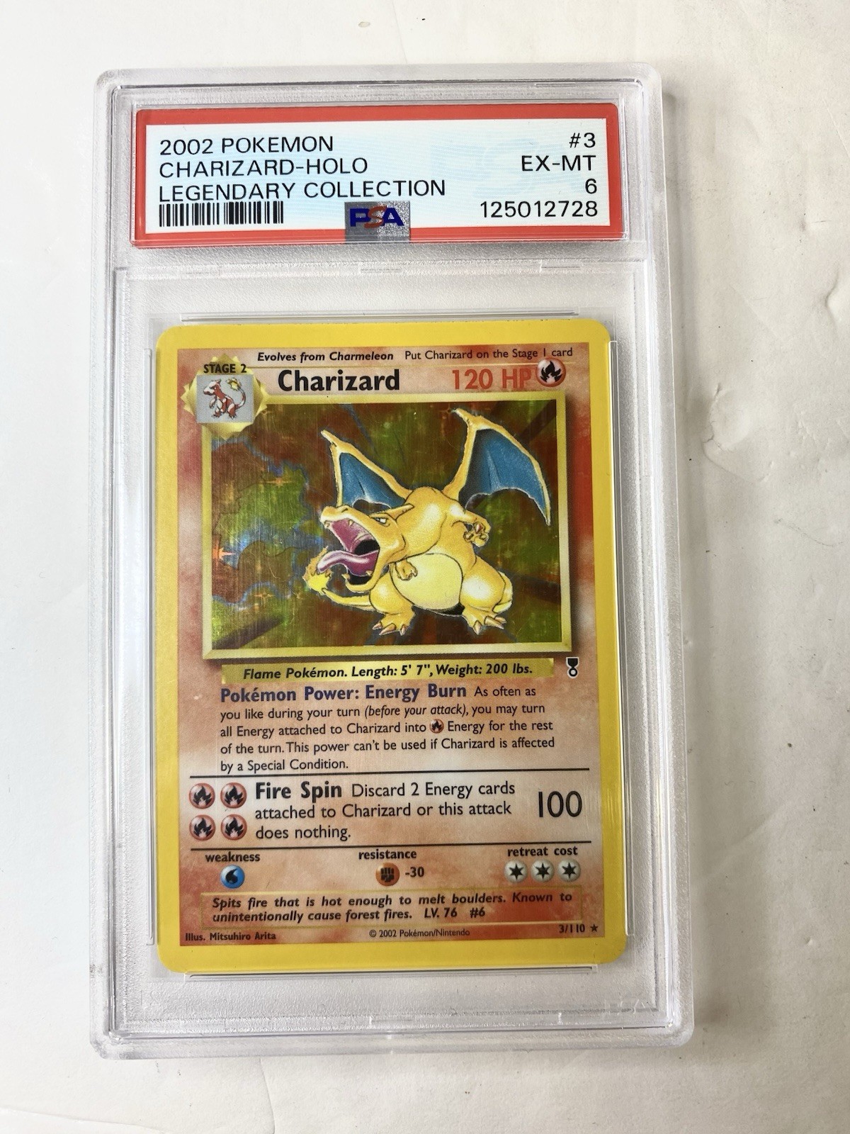 2002 POKEMON LEGENDARY COLLECTION #3 CHARIZARD-HOLO PSA 6