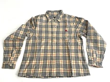 🔥Vintage Women’s Burberry Shirt Long Sleeve TAN 100% Cotton SIZE MEDIUM NWOT