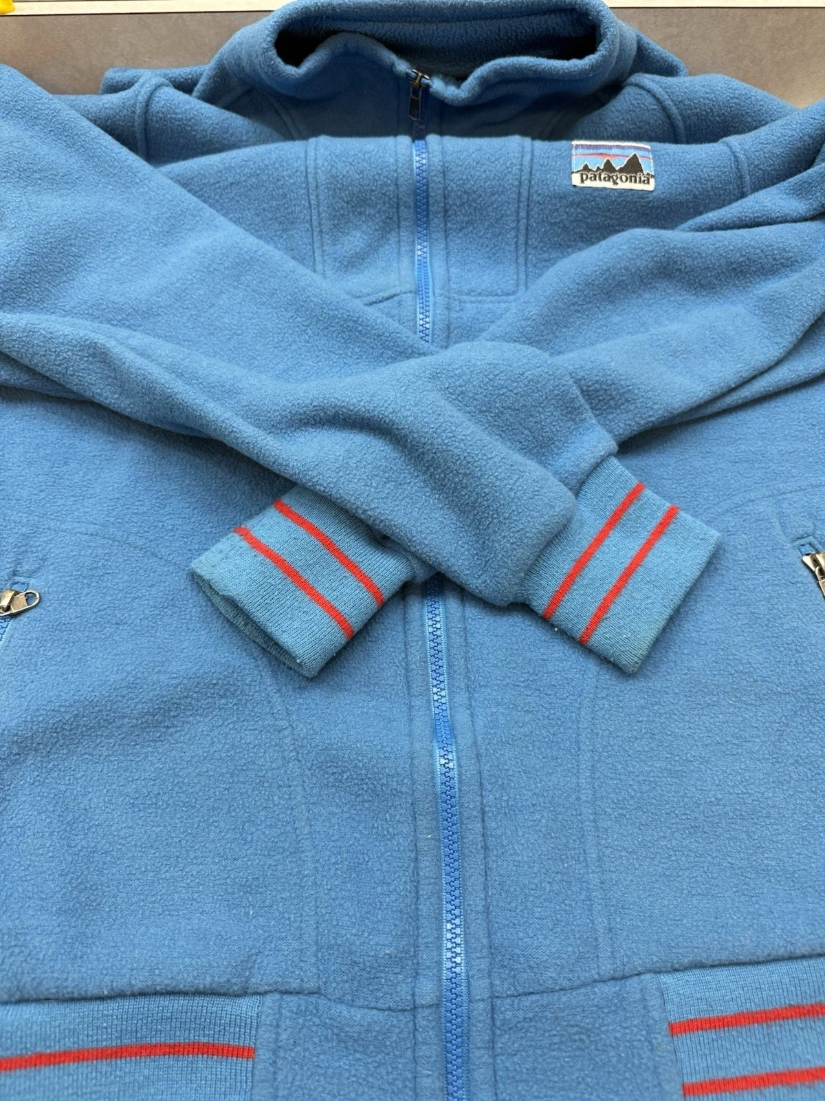 Rare Patagonia Big Tag Fleece Size Medium Rare Blue Vintage Jacket Coat Full Zip - product detail image 3