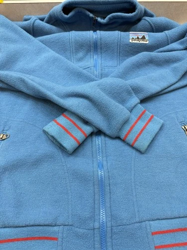 Rare Patagonia Big Tag Fleece Size Medium Rare Blue Vintage Jacket Coat Full Zip image 3