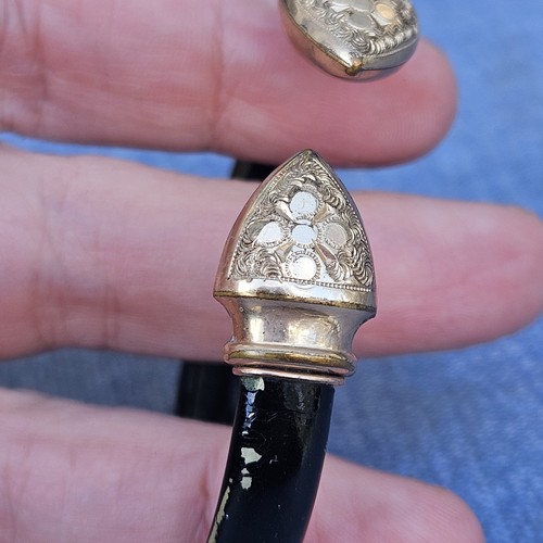 Bracciale Vintage Vittoriano Bypass Smalto Nero Su Metallo - Foto 3 di 11