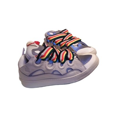 Lanvin curb Sneakers 44 Neu, mit Etikett, Leder, Weiß, Bunt
