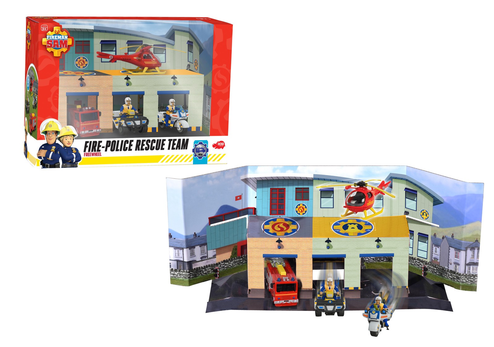 Набор для пожарно-спасательной команды DICKIE-TOYS Feuerwehrmann Sam Юпитер Полиция штата Массачусетс рис 8190₽