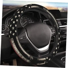 Car Steering Wheel Cover for Women Men 15 Inch Steering Vintage American Flag