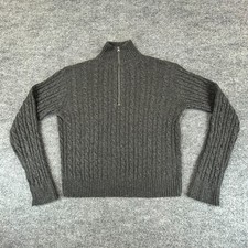 Jenni Kayne Sweater Womens Small Gray Nell Cable Fisherman Cashmere Wool Boho