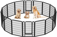 Dog Playpen Outdoor 40in 16-Panel Metal Fence for Yard RV Camping  Heavy-duty