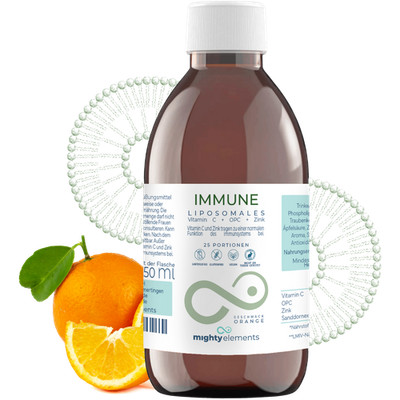 Liposomales Vitamin C 1000mg OPC Zink Mighty Elements Immune 3in1 Vegan 250ml