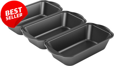3 Pack Nonstick Bread Loaf Pan Carbon Steel Baking Pans 9.5x5in-US