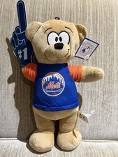 13” MLB NY METS #1 Teddy Bear Plush Foam Finger New York Baseball Good Stuff