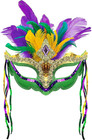 Elegant Green Feather Masquerade Mask for Women Halloween Carnival Costume