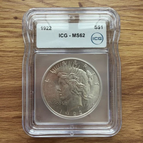 1922 ICG MS62 PEACE DOLLAR