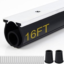 with Aluminum Track Retainer Universal U+O Ring Garage Door Bottom Seal10/16Ft