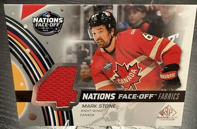 2025 UD SP GAME USED PATCH #4N-MS Mark Stone 4 NATIONS FABRICS JERSEY