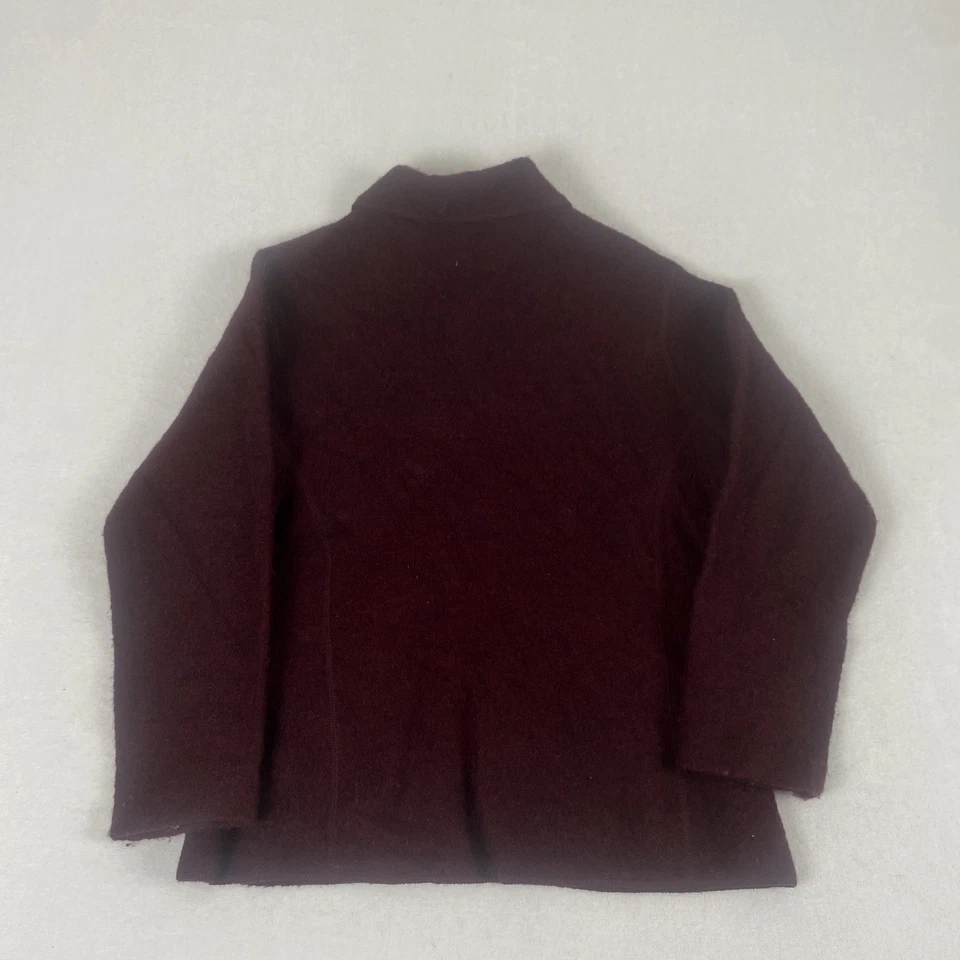 Camisa Chaqueta De Colección Van Heusen Lana Roja Granate Polar Cuello Abotonado Mediana Foto 2 de 4
