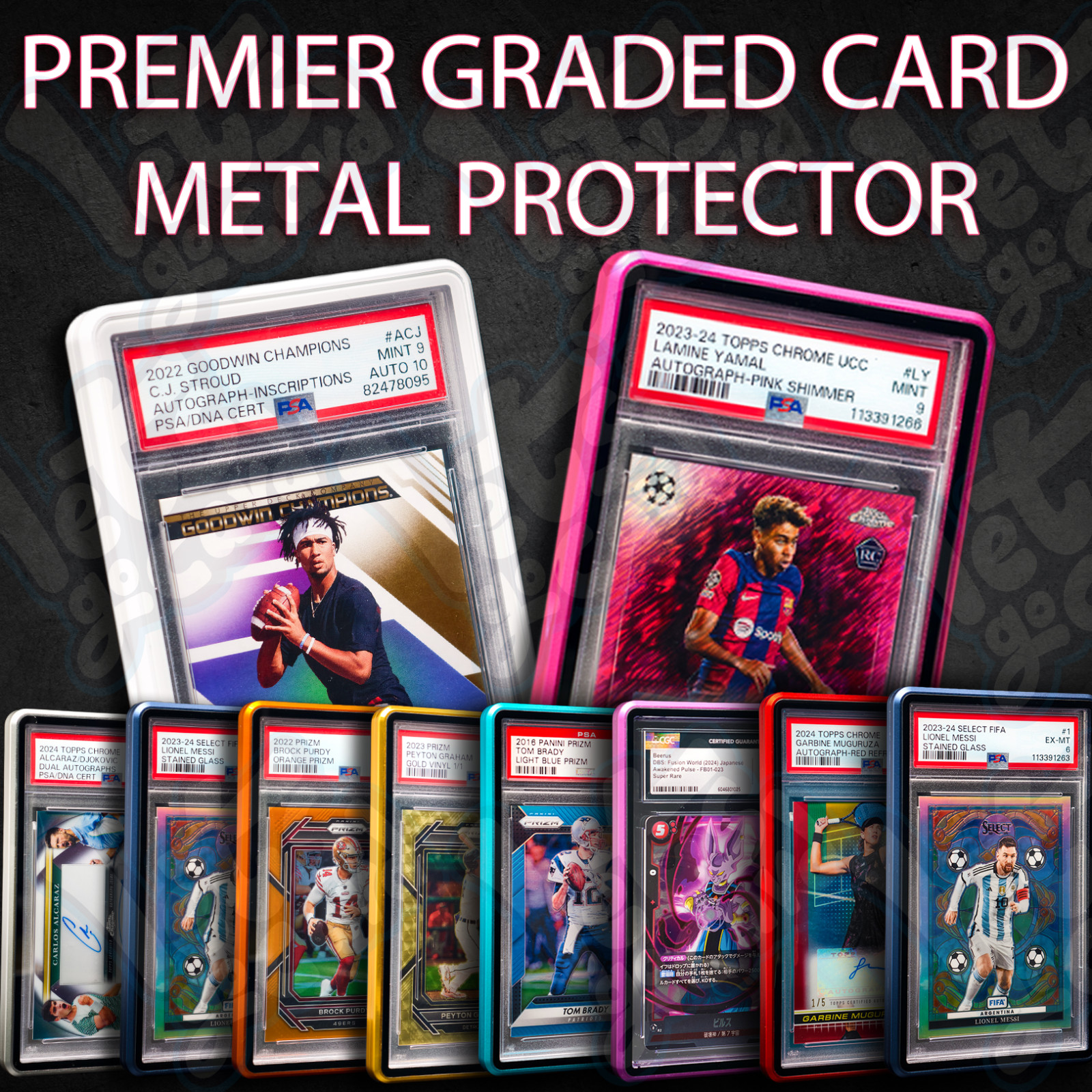 PSA/BGS Magnetic Metal Slab UV Protector Case Graded Cards Holders Display Case