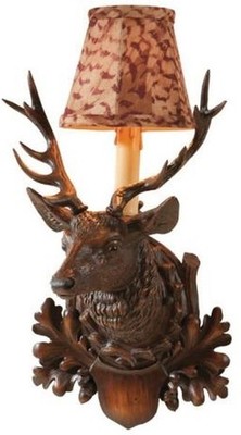 Lodge Style Wall Sconce with Pheasant Feather Shade