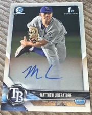 Matthew Liberatore 2018 Bowman Chrome Autograph Rookie Card #CDA-ML Tampa Bay RC. rookie card picture
