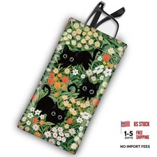 Soft Sunglasses Eyeglass Glasses Case,7x3.5inch Portable PU Leather Cats Black