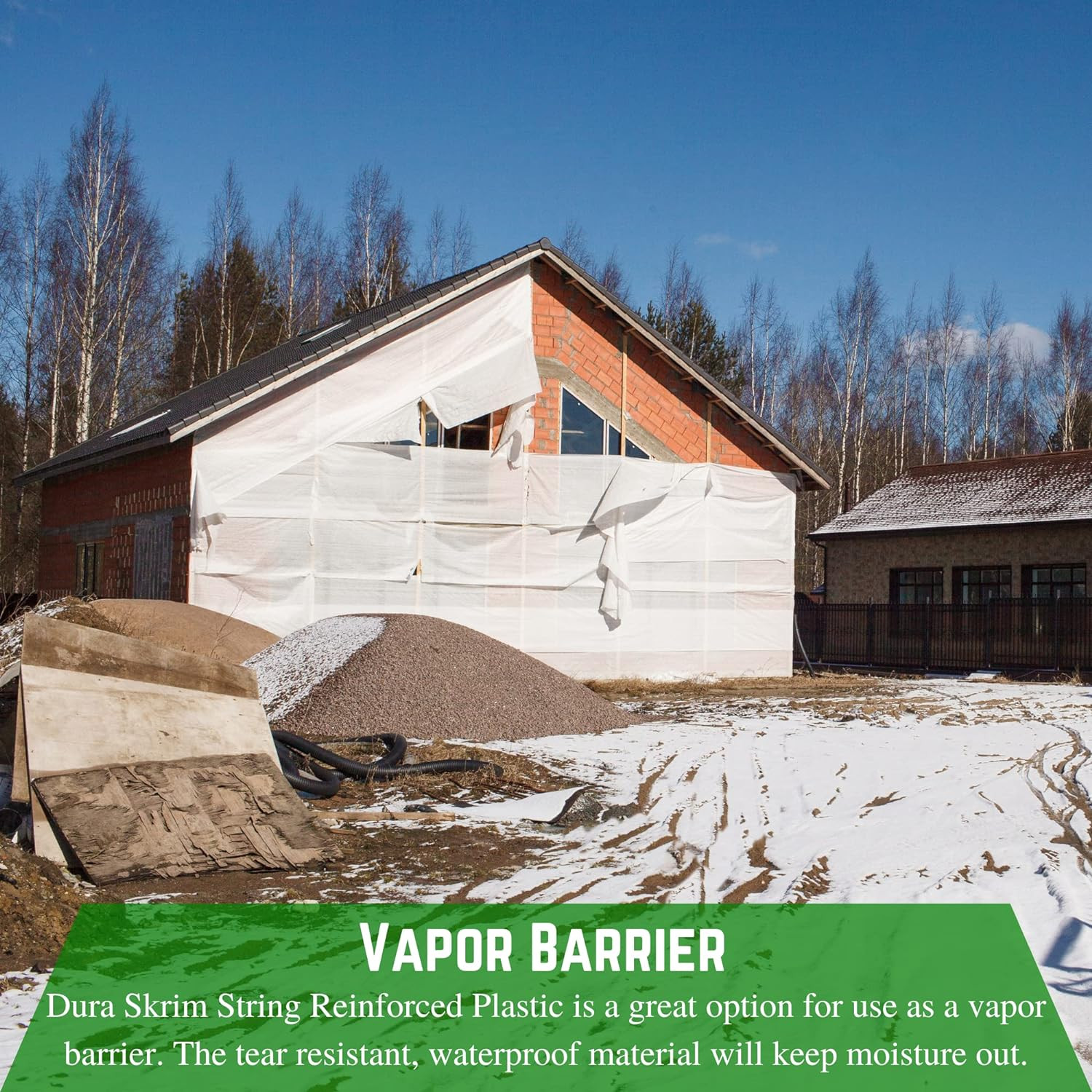 - Dura Skrim String Reinforced White Plastic Sheeting - 6 Mil - (10' X 25') - Re