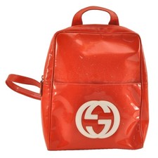 Authentic GUCCI Interlocking G Backpack Enamel Orange AC282