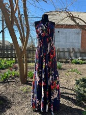 Roberto Cavalli Y2K Vintage Floral Rose Maxi Dress Halter Italy Rare Runway