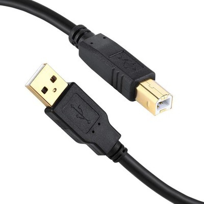 10ft USB Printer Cable High Speed Type A to B for HP Canon Epson Brother Lexmark