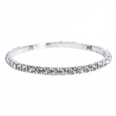 Tennisarmband Silberfarben Strass - Kristall Stretch Armreif