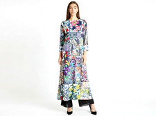 NWOT Women's Multi Print 3/4 Sleeve Ao Dai Size 6