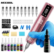 Tattoo Kit Complete RCA Rotary Tattoo Machine Pen with Wireless Tattoo Power