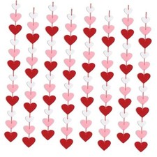 8 Pack Felt Heart Garland, Valentines Day Decorations